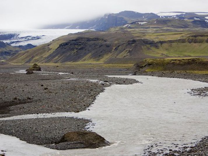 Jökulsá á Sólheimasandi. Hún er meðal þeirra áa sem renna undan Kötlu.