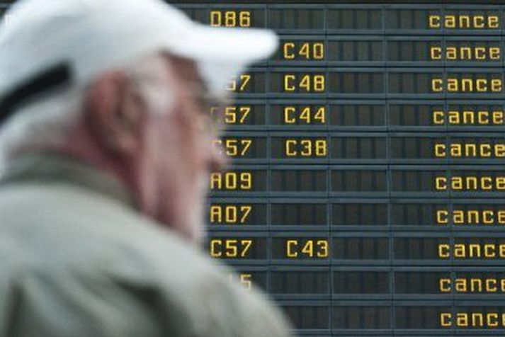 Fjölmörgum flugferðum var aflýst í gosinu. Mynd/ AFP.