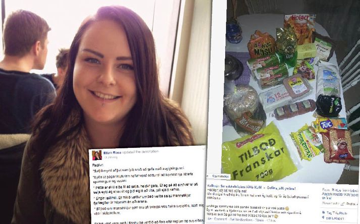 Kolbrún Sara Aðalsteinsdóttir gaf þurfandi fólki mat á Facebook í gær.