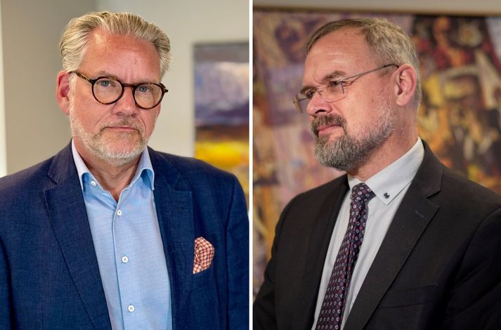 Ólafi Stephensen, til vinstri, líst ekkert á frumvarp Daða Más Kristóferssonar, til hægri.