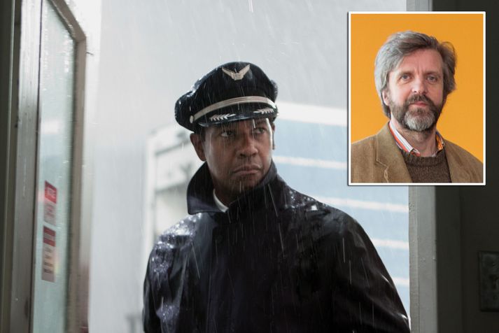 Stórleikarinn Denzel Washington þykir standa sig vel í Flight. Á innfelldu myndinni er Gunnar Smári Egilsson, formaður SÁÁ.
