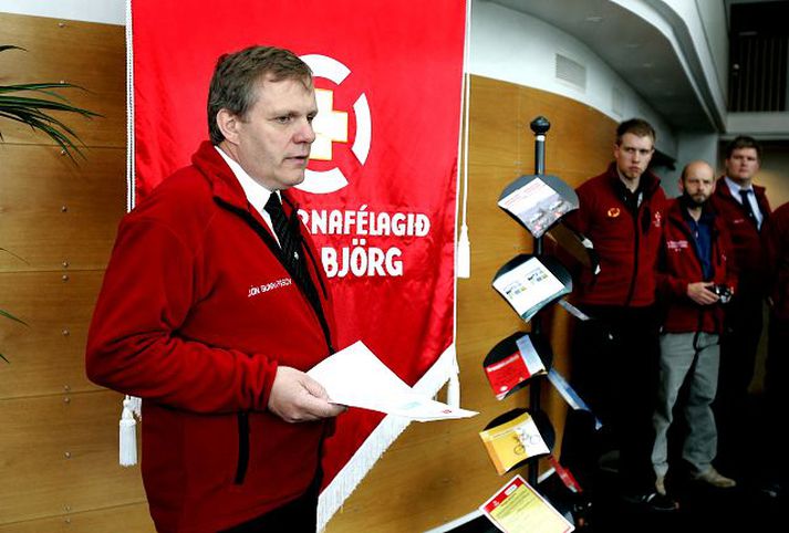 Verkefnið kynnt Fyrstu hópar björgunarsveitarmanna héldu á hálendið í gær.