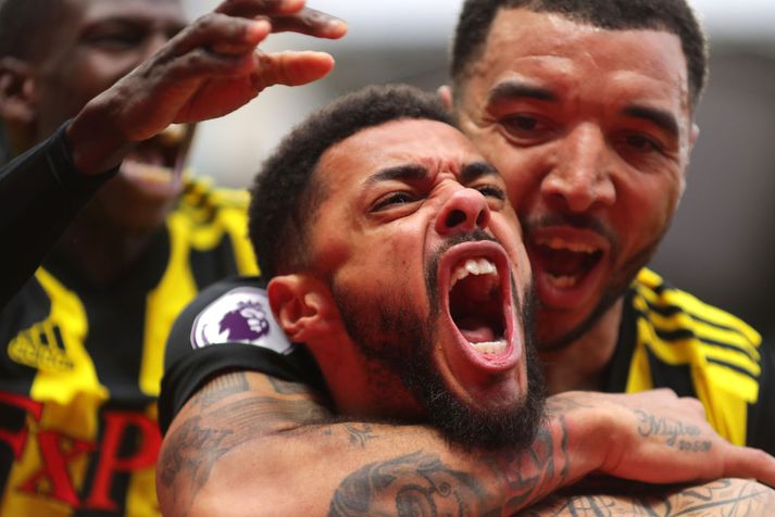 Andre Gray var nokkuð ánægður með mark sitt