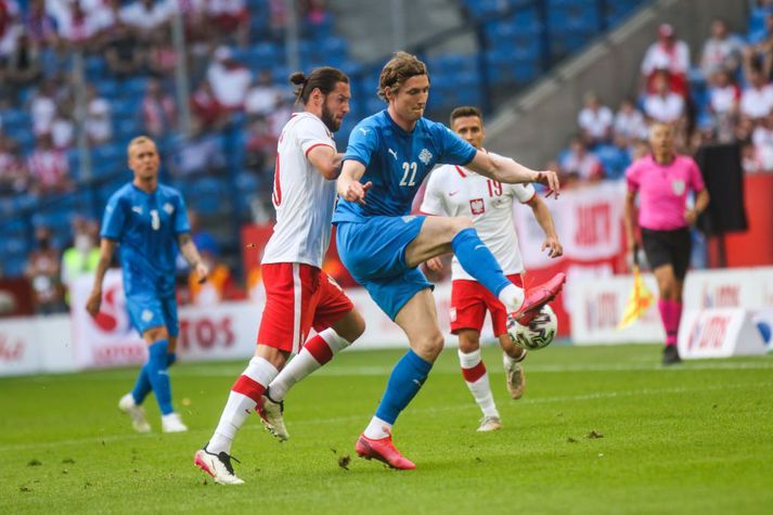 Jón Daði Böðvarsson lék sinn 60. A-landsleik gegn Póllandi í júní, í 2-2 jafntefli.