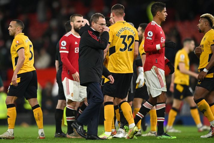 Ralf Rangnick eftir tapleik Manchester United á móti Wolverhampton Wanderers á Old Trafford á mánudagskvöldið.