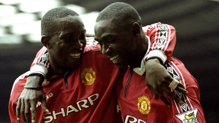 Dwight Yorke og Andy Cole á góðri stundu