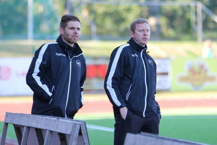 Brynjar Björn og Viktor Bjarki Arnarsson virðast vita nákvæmlega hvað þarf til að vinna Íslandsmeistara KR.