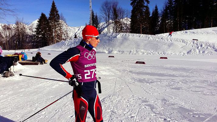 Sævar segir æfingar sínar í Sotsjí hafa gengið vel en hann keppir í 15 km sprettgöngu í dag.