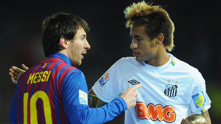 Neymar með Lionel Messi.