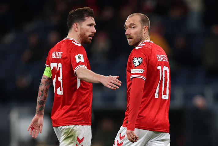 Pierre-Emile Hojbjerg og Christian Eriksen eru leiðtogar og reynsluboltar danska fótboltalandsliðsins.