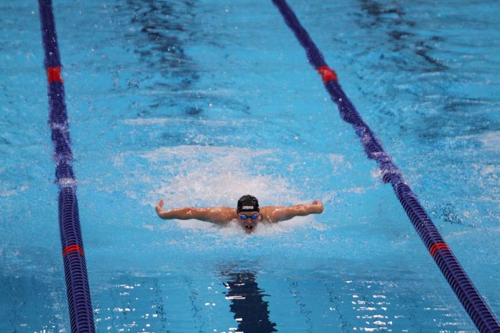 Róbert Ísak synti inn í úrslitin í 200 metra fjórsundi í nótt.