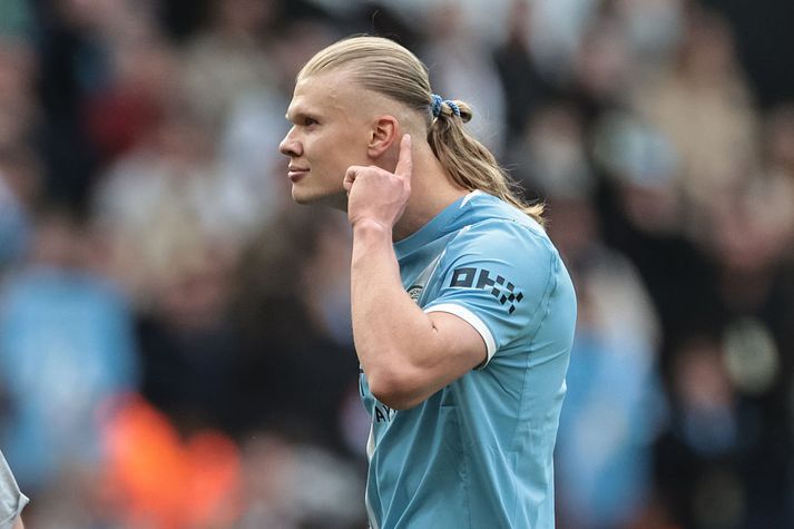 Erling Haaland vildi heyra meira eftir að hafa skorað sigurmark Manchester City gegn Arsenal í gær.