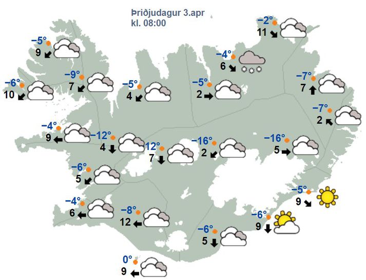 Spáin klukkan átta í fyrramálið.