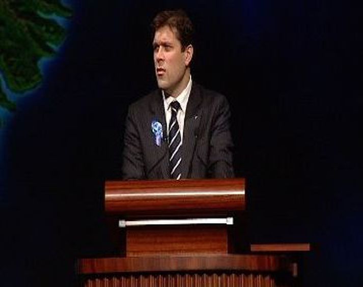 Bjarni Benediktsson á landsfundi.