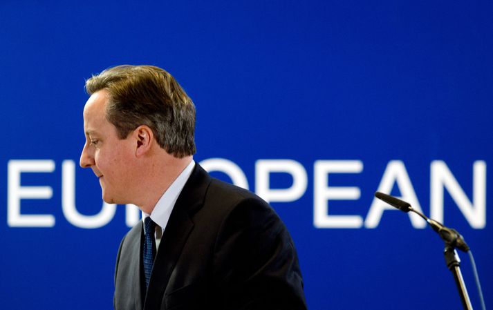 David Cameron á leiðtogafundi Evrópusambandsins í Brussel í gær.