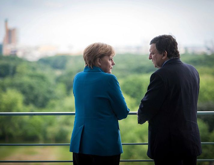 Jose Manuel Barroso og Angela Merkel Forseti framkvæmdastjórnar ESB og kanslari Þýskalands hafa haft margt að ræða undanfarið.