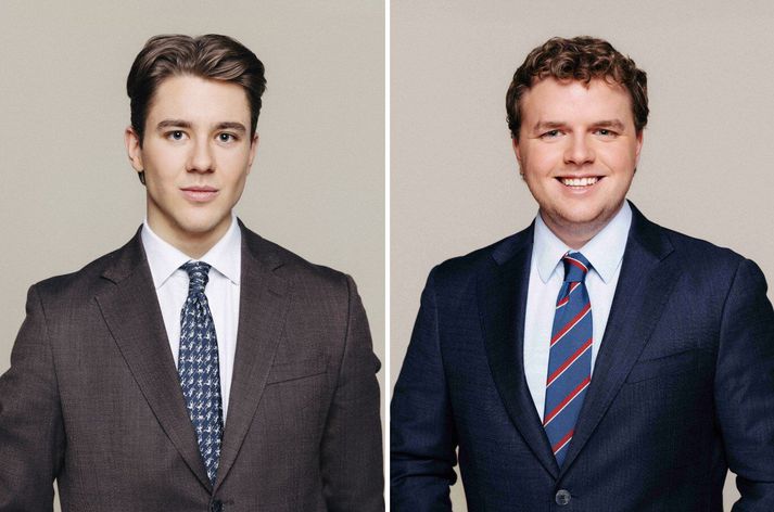 Bjartur, til vinstri, og Vésteinn Örn.