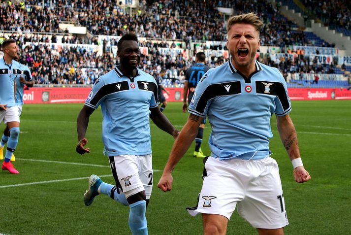 Ciro Immobile fagnar marki fyir Lazio fyrr á leiktíðinni en hann var sjóðheitur áður en tímabilið var sett á ís.