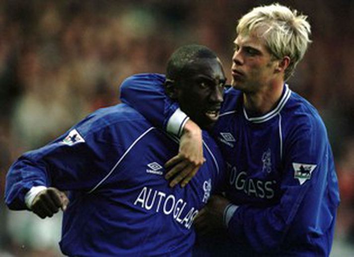 Hasselbaink og Eiður Smári á góðri stund árið 2001