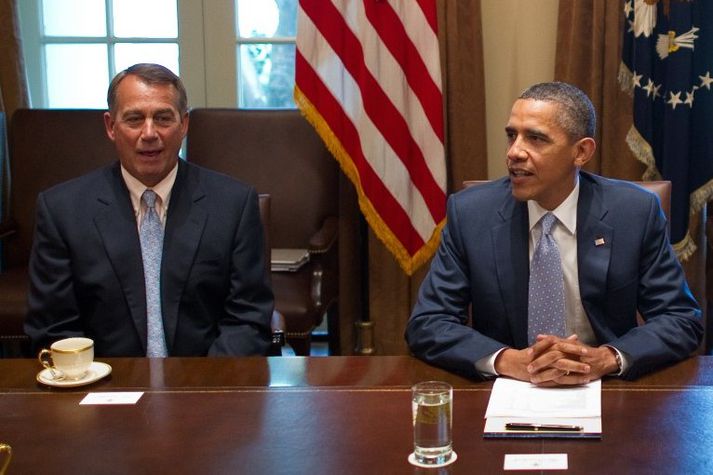 Barack Obama, forseti Bandaríkjanna, og John Boehner, forseti fulltrúardeildar Bandaríkjaþings eru sagðir ætla hækka skatta í landinu.