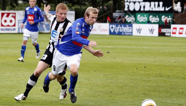 Þeir Guðjón Baldvinsson og Daníel Laxdal voru eitt sinn samherjar í Stjörnunni.