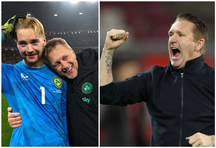 Robbie Keane var heldur betur kátur á bar í Búdapest eftir leikinn.