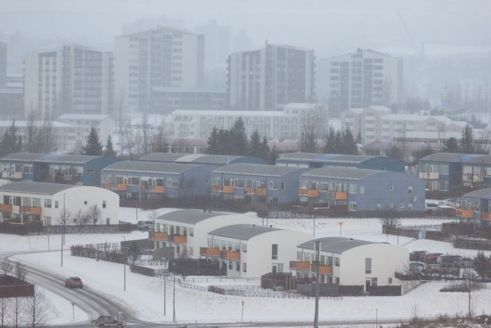 Salahverfi í Kópavogi fyrr í mánuðinum. Vafalítið að inni í þessum húsum hafi leynst Kópavogsbúar í heimavinnu. En verða þeir í sömu sporum eftir ár?