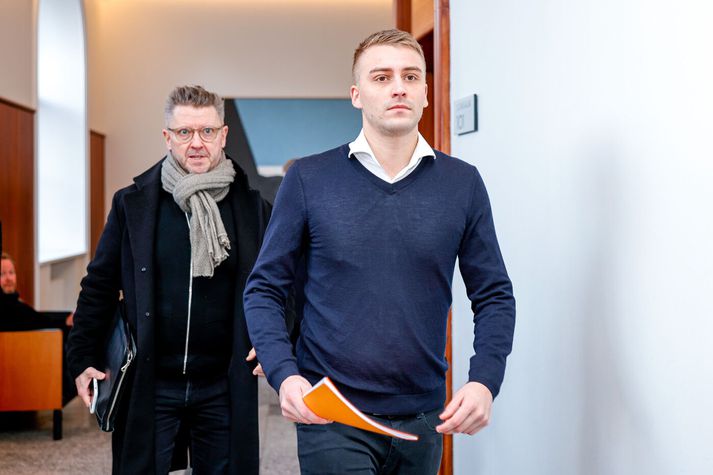 Sveinn Andri og Sindri Snær í Héraðsdómi Reykjavíkur.