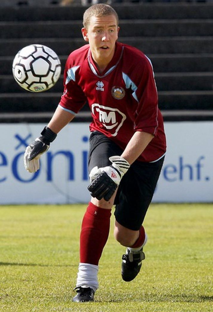 Hannes Þór Halldórsson, leikmaður Fram.