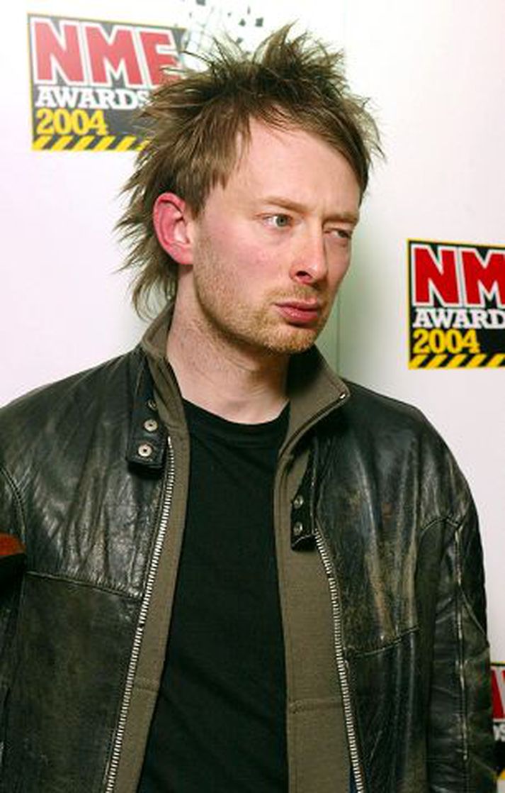 Thom Yorke Pólitískur að vanda, en virðist ekki þora að standa við orð sín.
Fréttablaðið/GettyImages