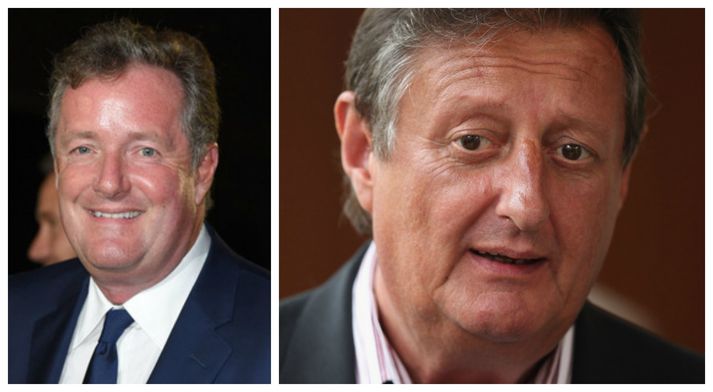 Piers Morgan og Eric Bristow tókust á í sjónvarpinu í morgun.