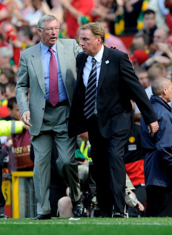 Sir Alex Ferguson og Harry Redknapp eftir leikinn í dag.