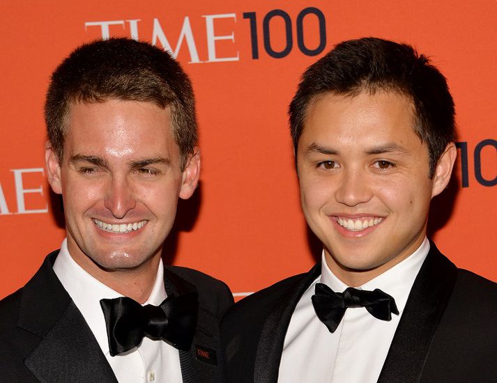 Evan Spiegel 24 ára og Bobby Murphy 25 ára, stofnendur Snapchat, eiga um 400 milljarða íslenska króna.