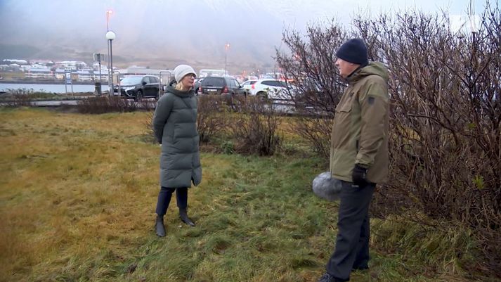 Formaður Fjórðungssambands Vestfirðinga, Hafdís Gunnarsdóttir, í viðtali á Ísafirði fyrir þáttinn Um land allt.