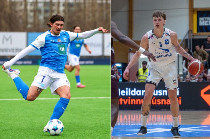 Örvar Eggertsson og Hilmar Smári Henningsson, lykilmenn í karlaliðum Stjörnunnar í fótbolta og körfubolta.