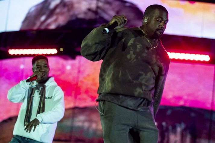 Kid Cudi (t.v.) og Kanye West árið 2019 þegar allt lék í lyndi.