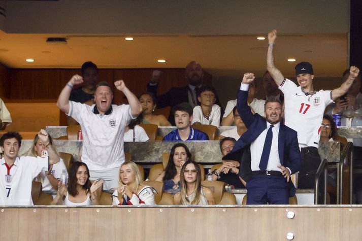 Beckham-fjölskyldan bregst við marki Bellingham.