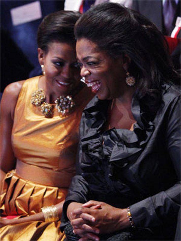 Besti vinur aðal: Oprah og forsetafrúin.