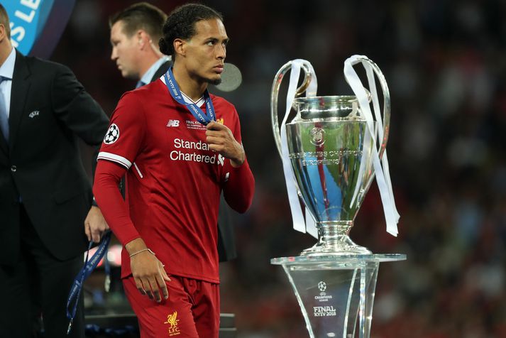 Virgil van Dijk eftir úrslitaleikinn í Kiev í fyrra.