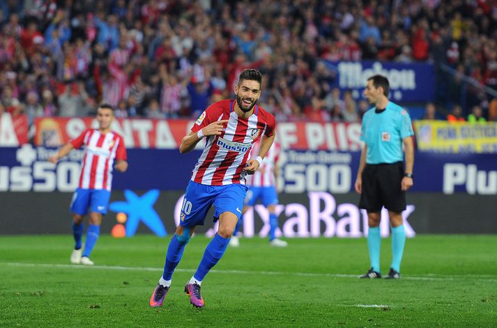 Carrasco skoraði þrennu fyrir Atletico í dag.