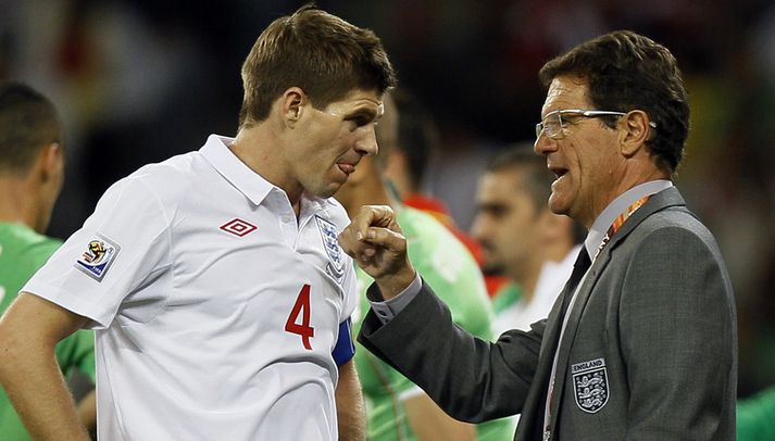Fabio Capello og Steven Gerrard.