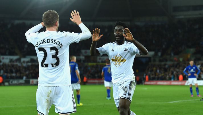 Gylfi og Bony vinna vel saman