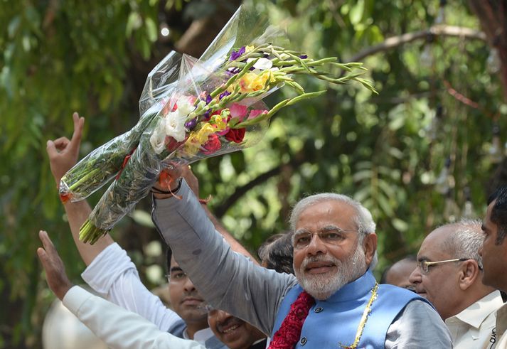 Narendra Modi í dag.