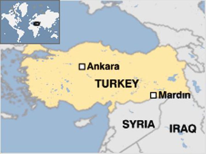 Mardin liggur nálægt landamærum Sýrlands. Mynd/BBC