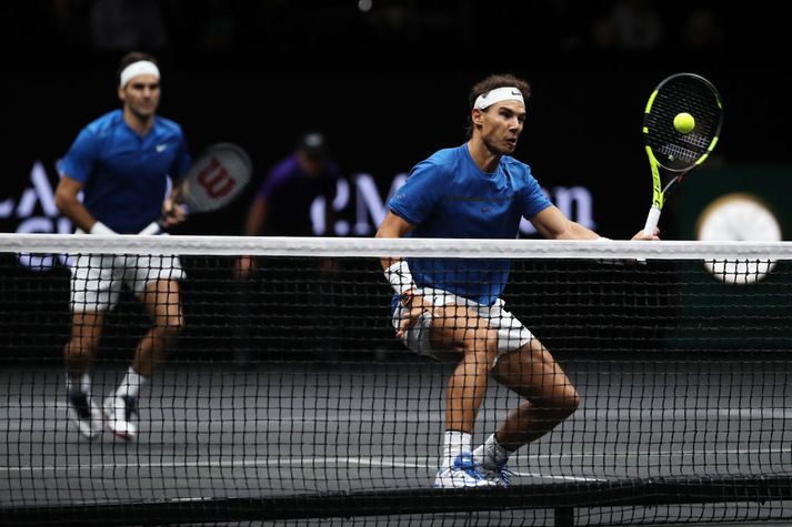 Nadal og Federer í gær