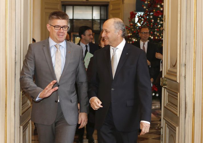 Gunnar Bragi Sveinsson utanríkisráðherra átti fund með Laurent Fabius, utanríkisráðherra Frakklands, í París fyrr í dag.