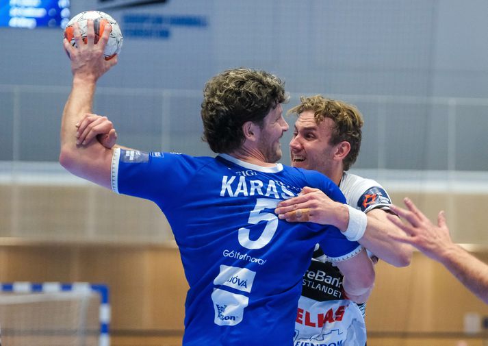 Rúnar Kárason, hér í Evrópuleik gegn Elverum, var áberandi í Eyjum í kvöld.