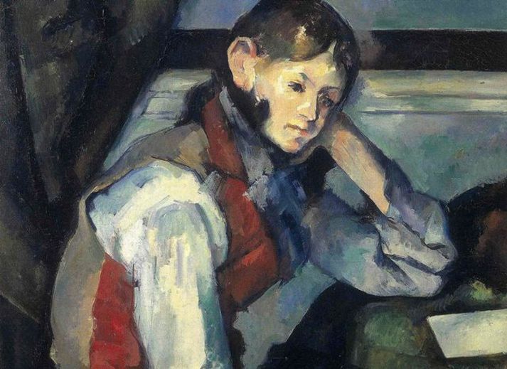 „Pilturinn í rauða vestinu“ eftir Cezanne.