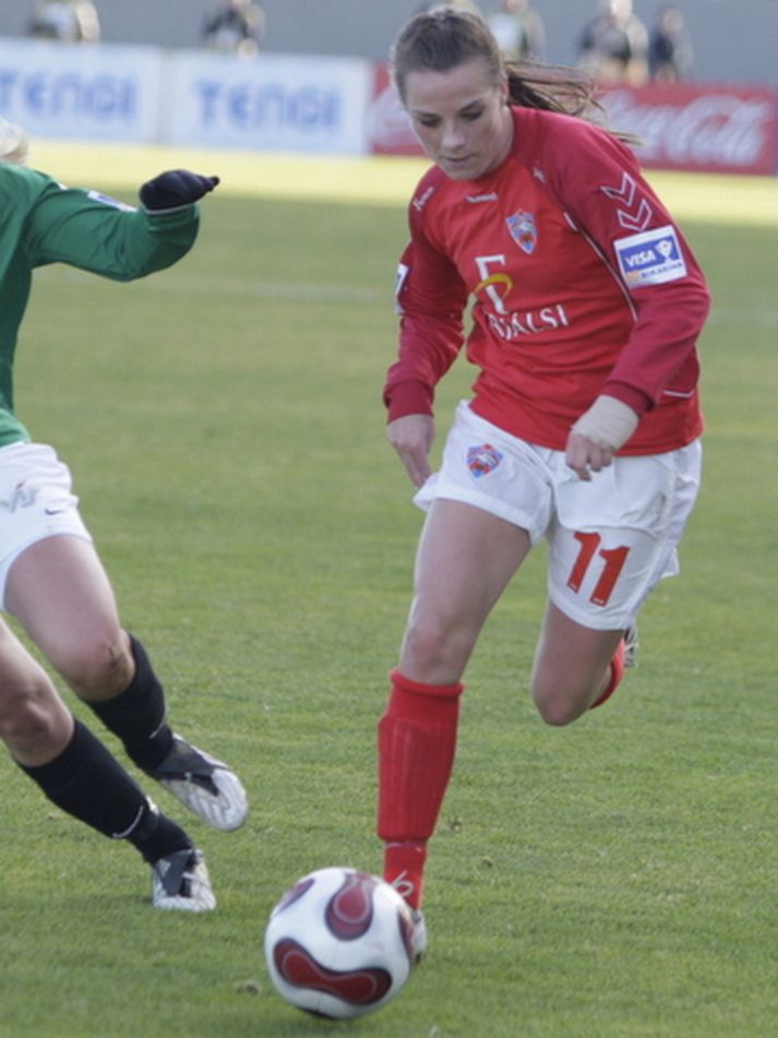 Hallbera Gísladóttir innsiglaði sigurinn í kvöld.