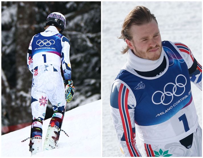 Atle Lie McGrath strunsar hér út í skóg en vonbrigði hans að klúðra gullverðlaunum voru gríðarleg.